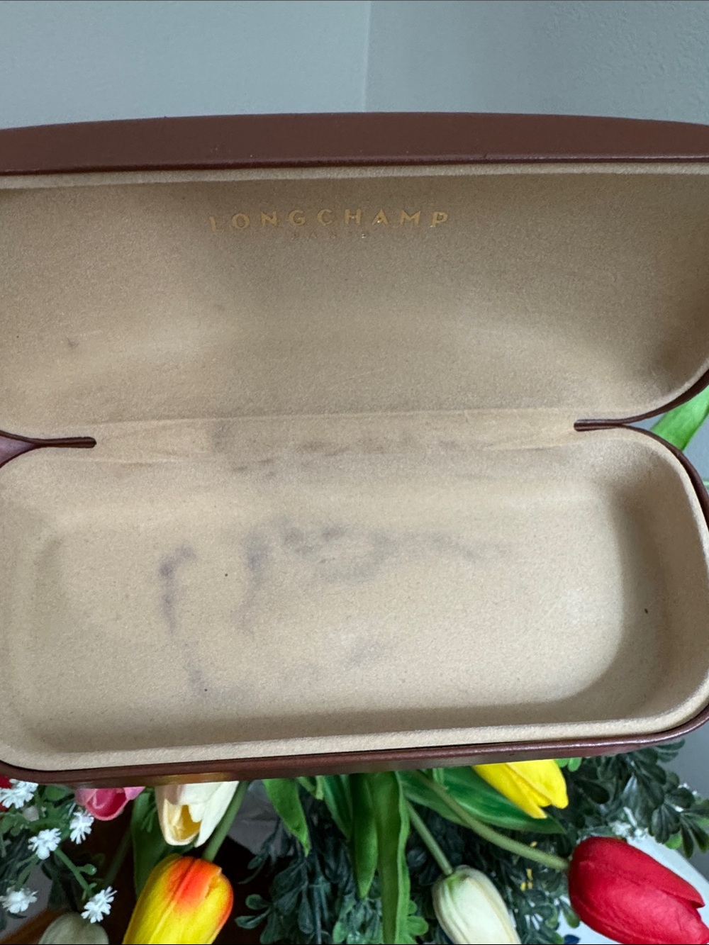 Longchamp Tan Brown Leather Eyewear Case - Picture 8 of 8